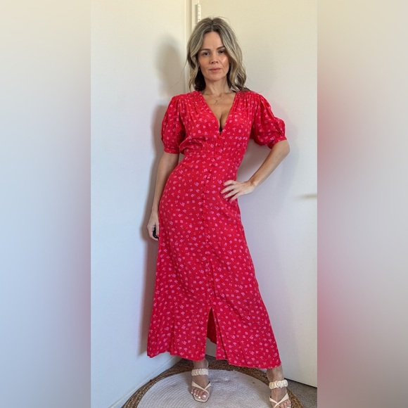 FAITHFULL THE BRAND Bellavista Midi Dress Sunset Floral Print - Picture 6 of 13